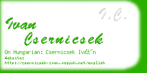 ivan csernicsek business card